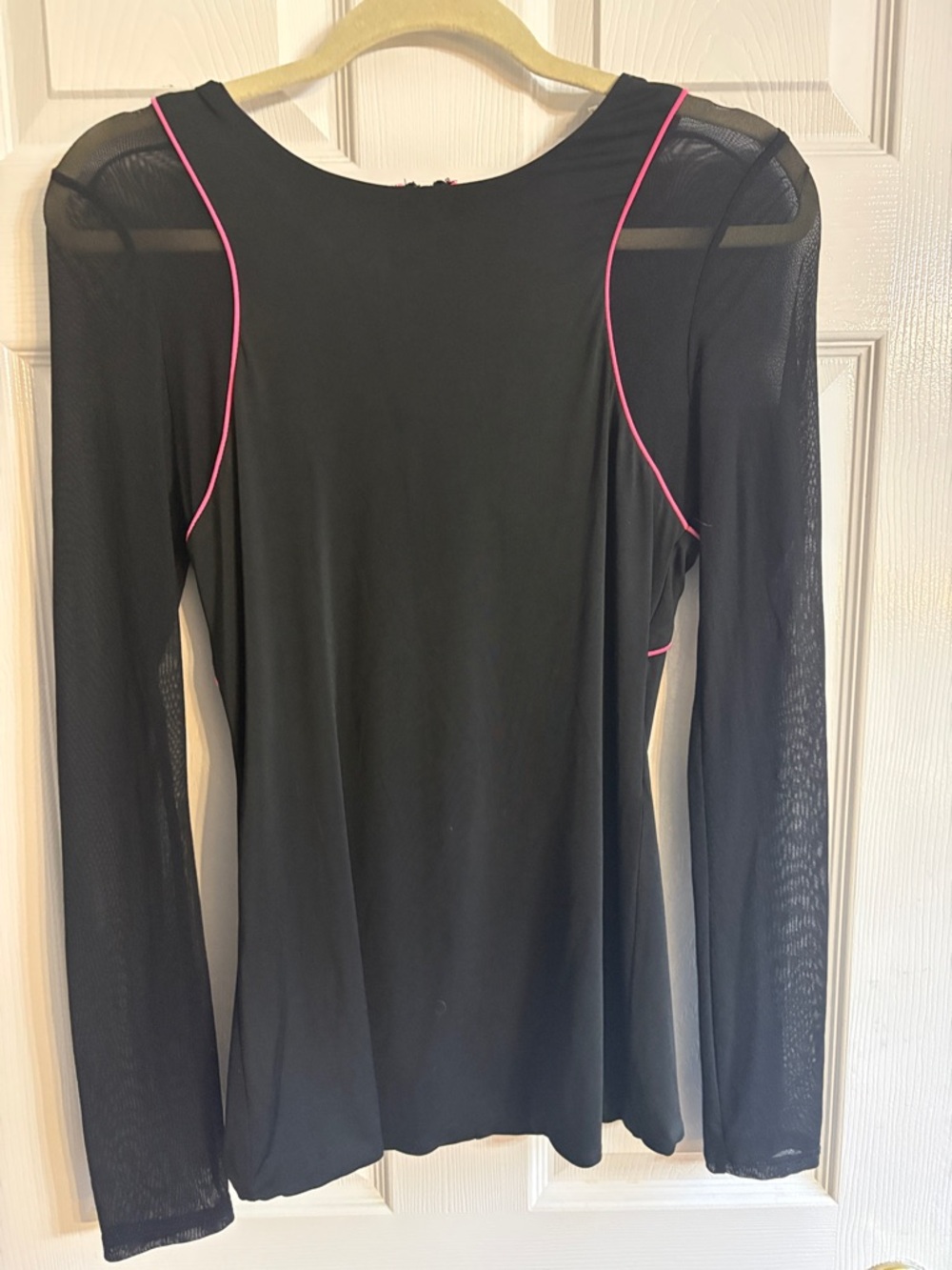 Baby Phat Black Long Sleeve Top with Pink Piping Accents